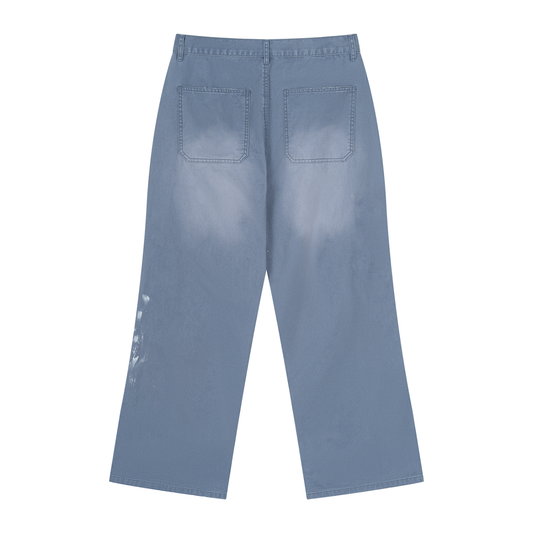 Men's Vintage Wash Splatter Denim Jeans